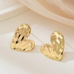 boucles d'oreilles avec cœur doré