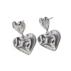 boucles d’oreilles avec cœur en double