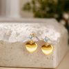 boucles d’oreilles avec cœur pendantes or
