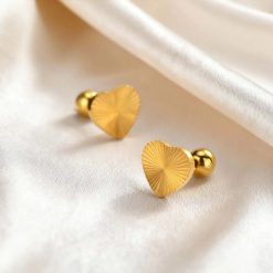boucles d’oreilles avec cœur plaqué or