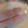 boucles d’oreilles avec cœur rose