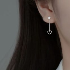 boucles d'oreilles chaîne avec cœur
