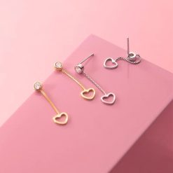 boucles d'oreilles chaîne cœur