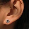 boucles d’oreilles clous cœur Violet