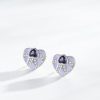 boucles d’oreilles clous cœur couleur violet