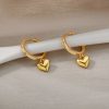 boucles d'oreilles cœur acier inoxydable