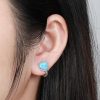 boucles d'oreilles cœur aigue marine