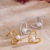 boucles d'oreilles cœur avec perle