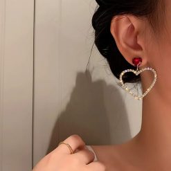 boucles d'oreilles cœur brillant