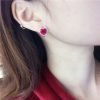 boucles d’oreilles cœur cristal rouge