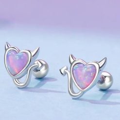 boucles d'oreilles cœur de diable