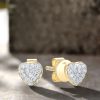 boucles d'oreilles cœur diamant