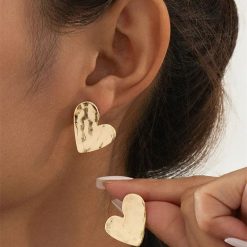 boucles d'oreilles cœur doré