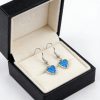 boucles d'oreilles cœur en bleu