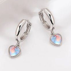 boucles d'oreilles cœur en pierre