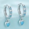 boucles d'oreilles cœur en turquoise