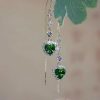 boucles d'oreilles cœur en vert