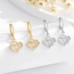 boucles d'oreilles cœur entrelacé