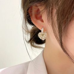 boucles d’oreilles cœur fantaisie de marque