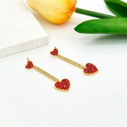 boucles d'oreilles cœur pendant pour enfant