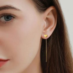 boucles d'oreilles cœur pendantes