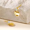 boucles d’oreilles cœur pendantes or