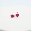 boucles d'oreilles cœur rose pour enfant