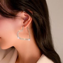 boucles d’oreilles cœur strass