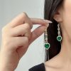 boucles d'oreilles cœur vert