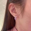 boucles d'oreilles cœur violet