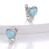 boucles d'oreilles en cœur aigue marine
