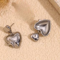 boucles d'oreilles en cœur et étoile