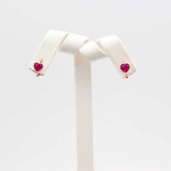 boucles d'oreilles en cœur rose pour enfant