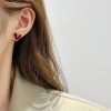 boucles d’oreilles en petit cœur rouge