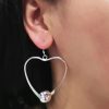 boucles d’oreilles gros cœur argent