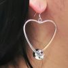 boucles d’oreilles gros cœur en argent
