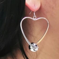 boucles d’oreilles gros cœur en argent