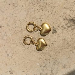 boucles d'oreilles pendantes avec cœur pas cher