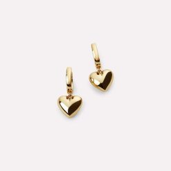 boucles d'oreilles pendantes avec petit cœur
