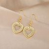 boucles d'oreilles pendantes cœur en strass