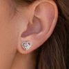boucles d’oreilles petit cœur brillant en argent