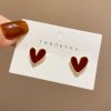 boucles d’oreilles petit cœur rouge