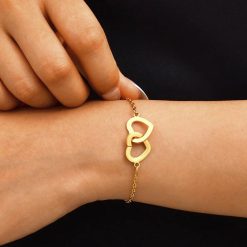 bracelet avec 2 cœurs