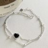 bracelet cœur en noir