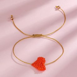 bracelet cœur orange pour enfant