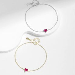 bracelet cœur rose