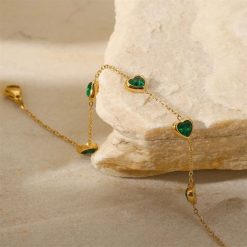 bracelet cœur vert