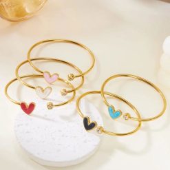 bracelet jonc cœur