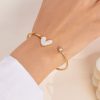 bracelet jonc cœur blanc