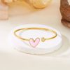 bracelet jonc cœur rose